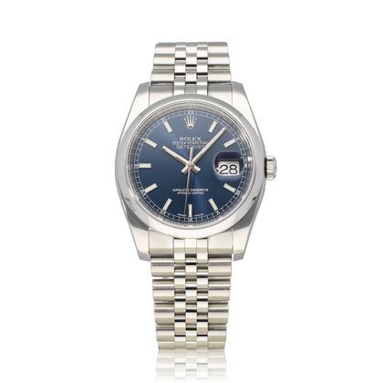 Datejust 36 2014 + papers | steel blue domed concealed Jubilee