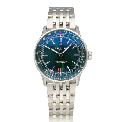 Navitimer Automatic 41 NEW BREITLING SERVICE - 2023 B+P | steel green