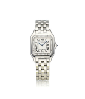 Cartier Panthère de Cartier  MM 2023 box + papers | steel diamond silver roman