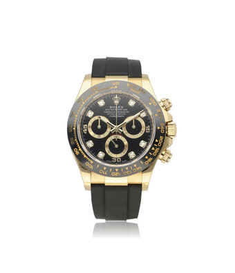 Rolex Daytona  40 Oysterflex yellow gold rubber black diamond 2022 B+P