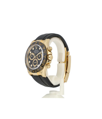 Rolex Daytona  40 Oysterflex yellow gold rubber black diamond 2022 B+P