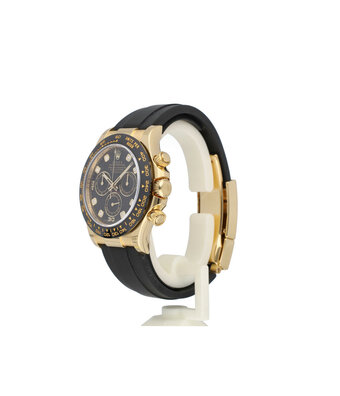 Rolex Daytona  40 NEW ROLEX SERVICE - 2020 B+P | Oysterflex yellow gold rubber black diamond