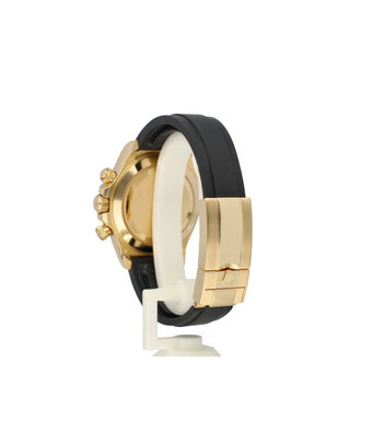 Rolex Daytona  40 NEW ROLEX SERVICE - 2020 B+P | Oysterflex yellow gold rubber black diamond