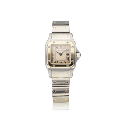 Santos de Cartier Galbée 34,8 steel / yellow gold white roman