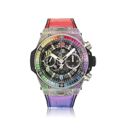 Big Bang Unico Titanium Chronograph Rainbow 42 skeleton 2025 box + papers