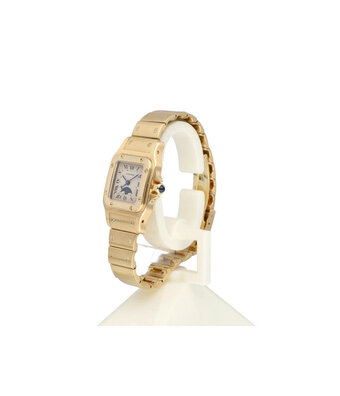 Cartier Santos de Cartier Galbée 34,8 NEW CARTIER SERVICE - 1990 B+P | yellow gold moonphase