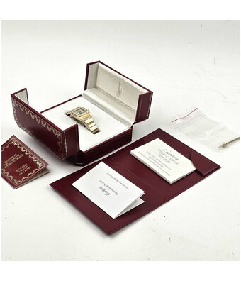 Cartier Santos de Cartier Galbée 34,8 NEW CARTIER SERVICE - 1990 B+P | yellow gold moonphase