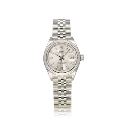 Lady-Datejust 28 2024 box + papers | steel - white gold silver index Jubilee