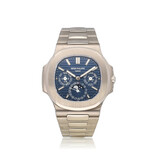 Patek Philippe Nautilus Perpetual Calendar 40 2019 winder + papers | white gold blue moonphase