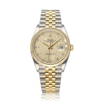 Datejust 36 2023 B+P | steel - gold champagne fluted - motif - blocks diamond Jubilee
