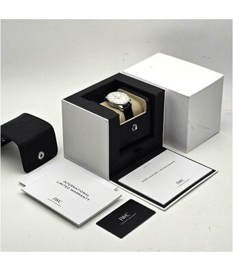 IWC Portugieser Chronograph 41 NEW IWC STRAP - 2023 B+P | steel silver black alligator leather