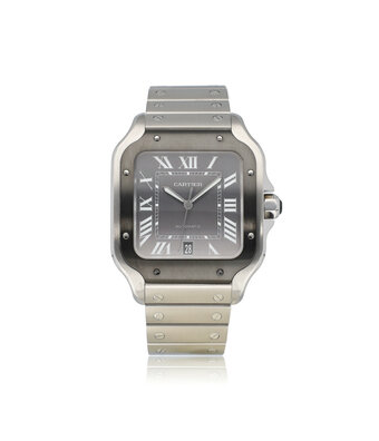 Cartier Santos de Cartier  Large 2021 box + papers | steel black / grey / slate