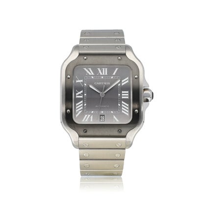 Santos de Cartier  Large 2021 box + papers | steel black / grey / slate
