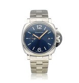 Panerai Luminor Due  42 NEW PANERAI SERVICE - B+P | steel blue - OPEN DATE