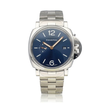 Luminor Due  42 NEW PANERAI SERVICE - B+P | steel blue - OPEN DATE
