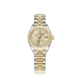 Rolex Lady-Datejust 28 NEW ROLEX SERVICE - 2020 B+P | steel / gold champagne diamonds