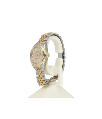 Rolex Lady-Datejust 28 NEW ROLEX SERVICE - 2020 B+P | steel / gold champagne diamonds