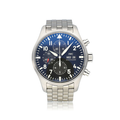 Pilot's Watch Chronograph 43 steel day-date black 2019 + papers