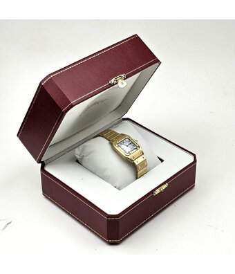 Cartier Santos de Cartier Galbée 34,8 automatic yellow gold white + box
