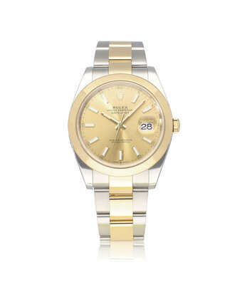 Rolex Datejust 41 2022 box + papers | steel - yellow gold champagne domed Oyster