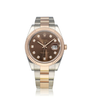 Rolex Datejust 41 - 2024 box + papers | steel - rose gold choco diamond Oyster