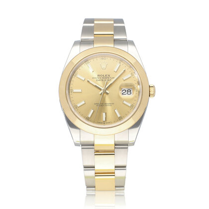 Datejust 41 2022 box + papers | steel - yellow gold champagne domed Oyster