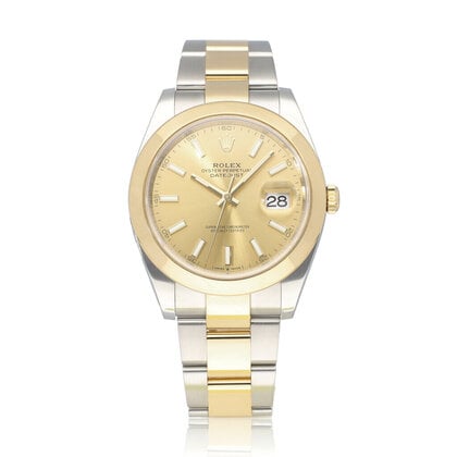 Datejust 41 2022 box + papers | steel - yellow gold champagne domed Oyster
