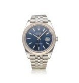 Rolex Datejust 41 NEW ROLEX SERVICE | steel - white gold blue Jubilee + box