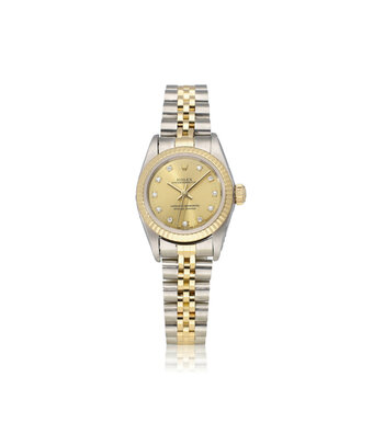 Rolex Oyster Perpetual 24 1998 box + papers | yellow gold steel champagne diamond Jubilee