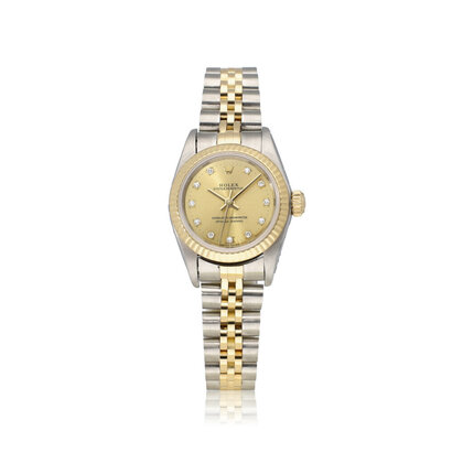 Oyster Perpetual 24 1998 box + papers | yellow gold steel champagne diamond Jubilee