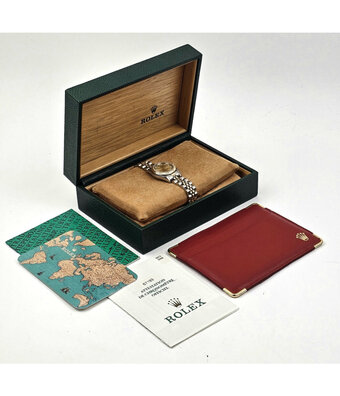 Rolex Oyster Perpetual 24 1998 box + papers | yellow gold steel champagne diamond Jubilee