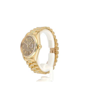 Rolex Day-Date 36 yellow gold pie-pan taupe / Havana President 28-serial - 1971 | ROLEX SERVICED