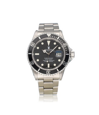 Rolex Submariner Date 40 NEW ROLEX SERVICE - 1982 | steel black matte pallettoni 73-serial