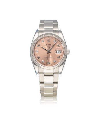 Rolex Date  34 - 2014 - papers | steel - white gold pink diamond Oyster