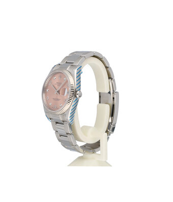 Rolex Date  34 - 2014 - papers | steel - white gold pink diamond Oyster