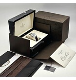 Patek Philippe Complications World Time 40 - 2010 box + papers | platinum silver - blue alligator leather