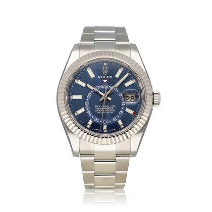 Sky-Dweller  42 NEW ROLEX SERVICE - 2023 B+P | steel - white gold blue Oyster