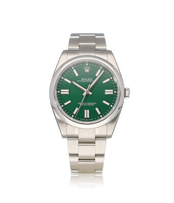 Rolex Oyster Perpetual 41 NEW ROLEX SERVICE - 2023 B+P | steel green domed Oyster - Bulbasaur