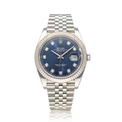 Datejust 41 NEW ROLEX SERVICE - 2019 B+P | steel blue diamond Jubilee
