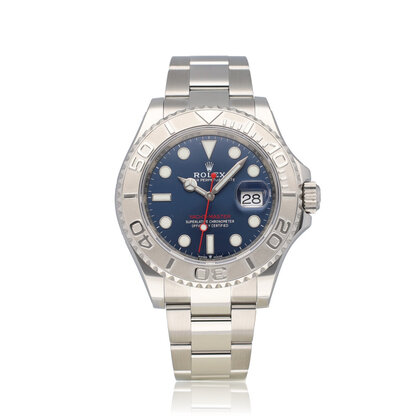Yacht-master 40 NEW ROLEX SERVICE - 2022 B+P | steel blue - platinum Oyster