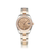 Rolex Datejust 31 NEW ROLEX SERVICE - 2019 B+P | steel - rose gold rare pink crystal diamond dia