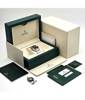 Rolex Milgauss 40 NEW ROLEX SERVICE - 2012 B+P | steel black domed orange Oyster