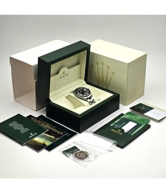 Rolex Submariner Date 40 NEW ROLEX SERVICE - 2005 box + papers | steel black Oyster