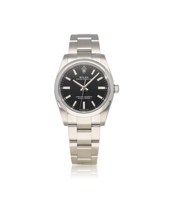 Rolex Oyster Perpetual 34 - 2021 box + papers | steel black domed Oyster