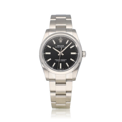 Oyster Perpetual 34 - 2021 box + papers | steel black domed Oyster