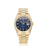 Rolex Day-Date 36 NEW ROLEX SERVICE - 1989 | gold blue ombre - vignette diamond President