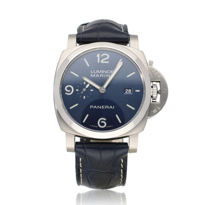 Luminor Marina 44 - 2025 B+P | steel blue alligator strap