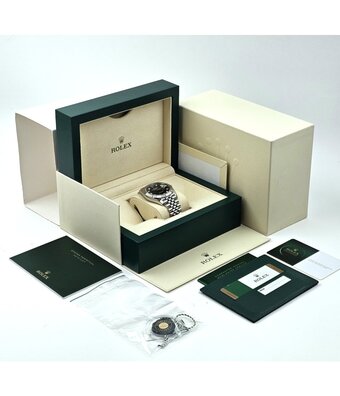 Rolex Datejust 41 NEW ROLEX SERVICE - 2018 B+P | steel black diamond Jubilee