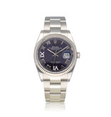 Rolex Datejust 36 - 2022 box + papers | steel aubergine / purple roman diamond Oyster