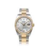 Rolex Datejust 36 Oyster 2021 box + papers | steel - yellow gold diamond MOP - pearl